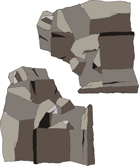 color graphic of cliffs