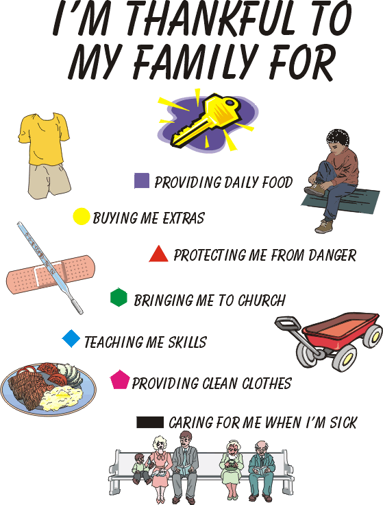 Worksheet: I'm Thankful to my Family For