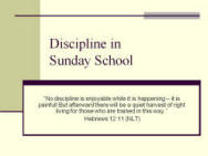 sunday school discipline