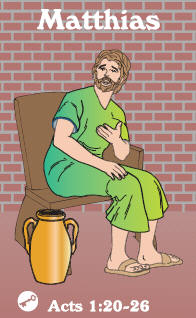 Matthias Bible trading card front