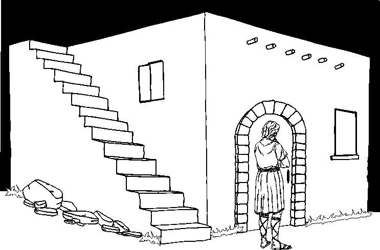 Coloring Page: A Friend Comes Begging Bread at Midnight