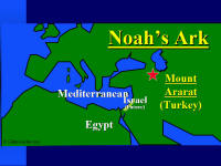 Map showing Mr. Ararat, where Noah's Ark landed.